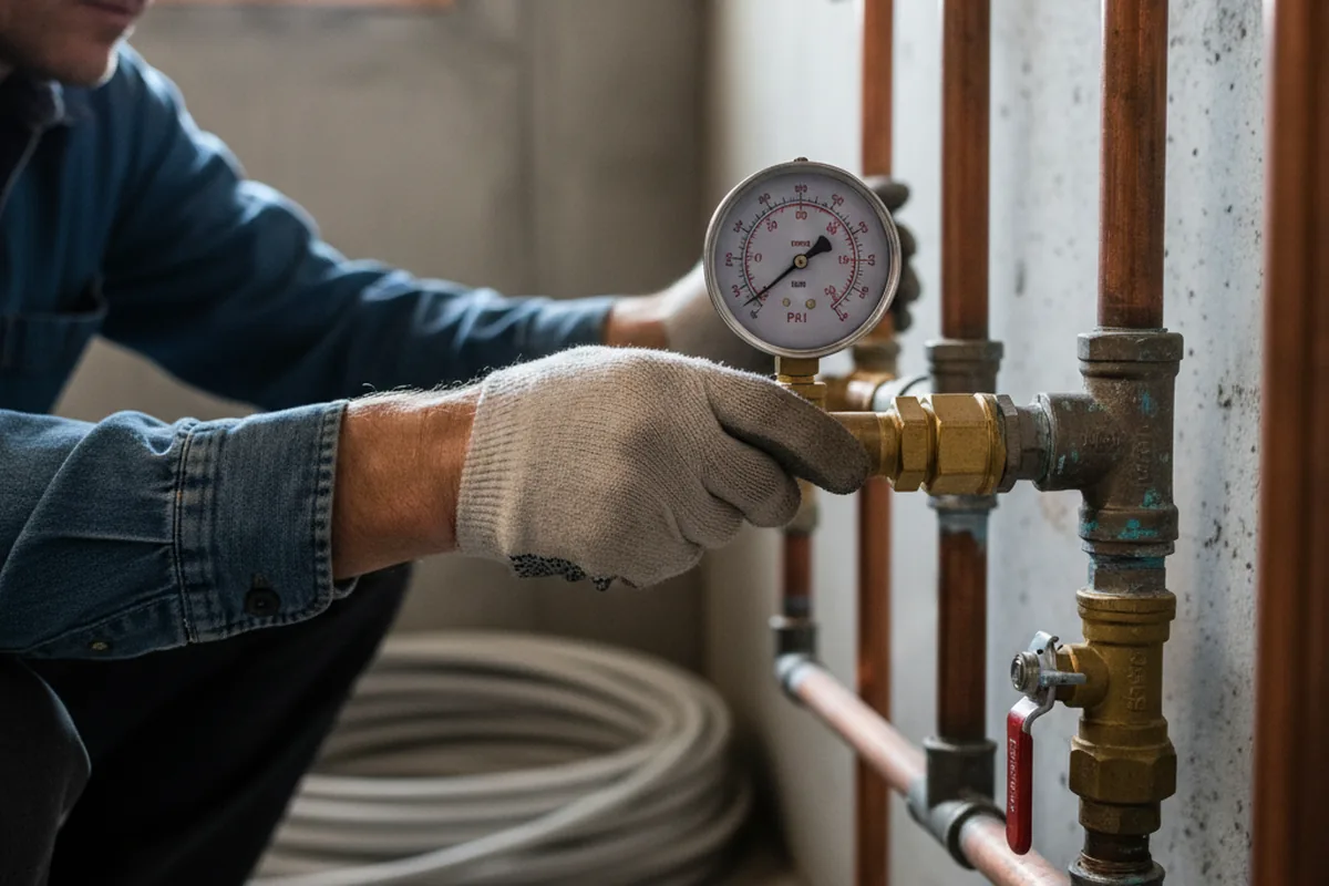 Pressure testing a repaired line during Water Line Repair in Toquerville